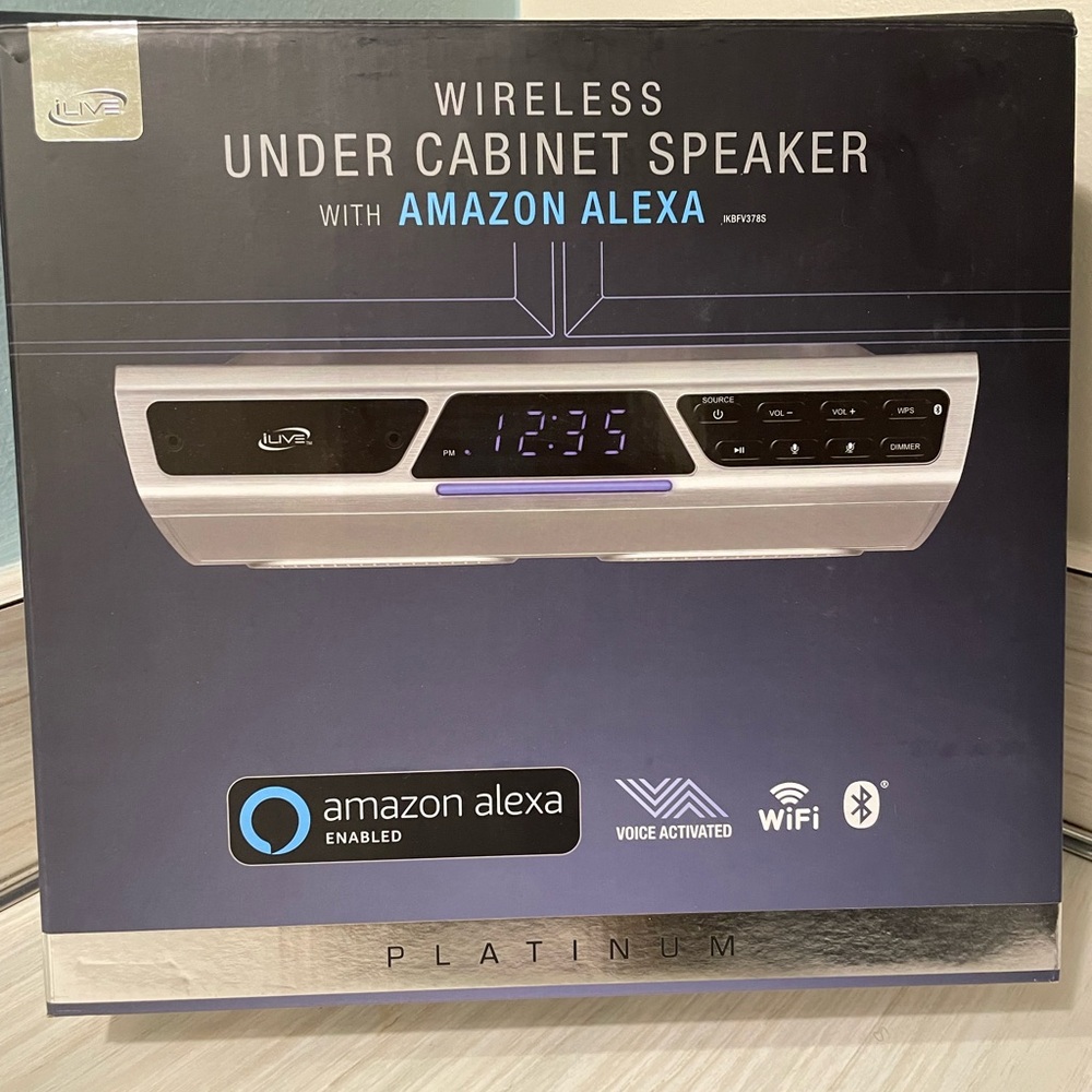 iLive Wireless Under Cabinet Speaker with Amazon Alexa - Platinum